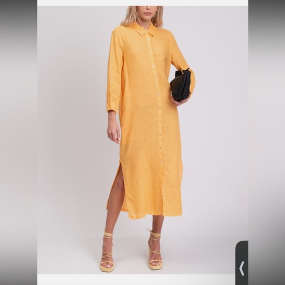 Tinley Yellow Button-Up Shirt Dress
